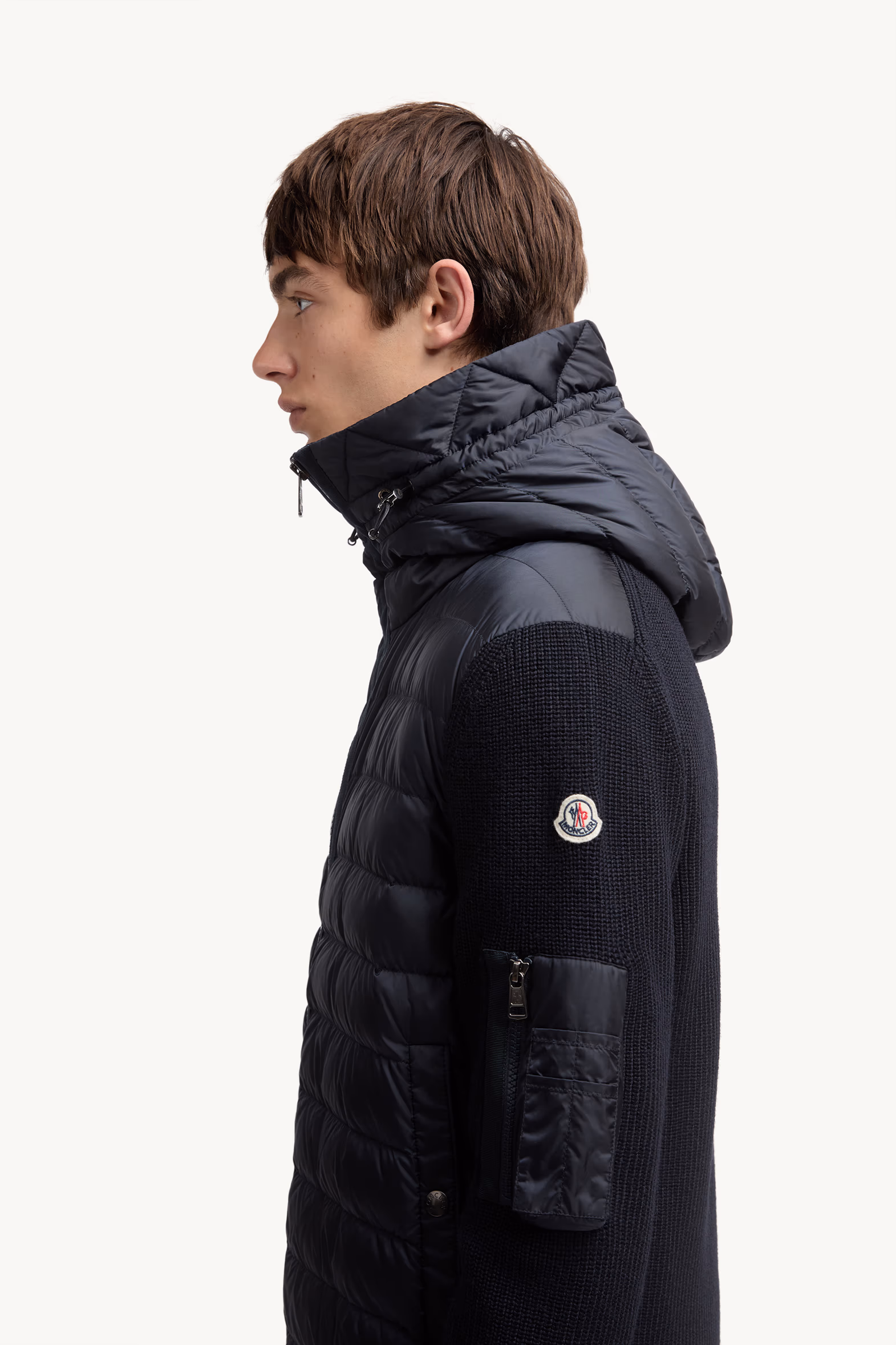 Cardigan zippé matelassé Hommes Bleu marine Moncler 4